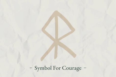 Viking Symbol for Courage Tattoo For Bravery, Symbols For Bravery, Viking Symbol For Warrior, Brave Symbol Tattoo, Bravery Tattoo Symbol, Small Warrior Tattoo, Symbols Of Courage, Courage Symbol Tattoo, Symbols For Courage