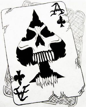 Spades Tattoo, Ace Of Spades Tattoo, Spade Tattoo, Evil Skull Tattoo, Skull Stencil, Card Tattoo Designs, Arte Indie, Tattoo Outline Drawing, One Piece Tattoos