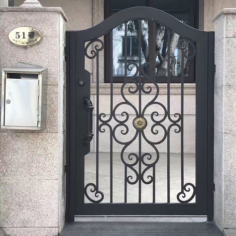 prodcut-image Ornamental Iron Gates, Latest Main Gate Designs, Iron Main Gate Design, Wrought Iron Security Doors, Wrought Iron Doors Front Entrances, Wrought Iron Garden Gates, Iron Garden Gates, Steel Gate Design, Grill Door Design