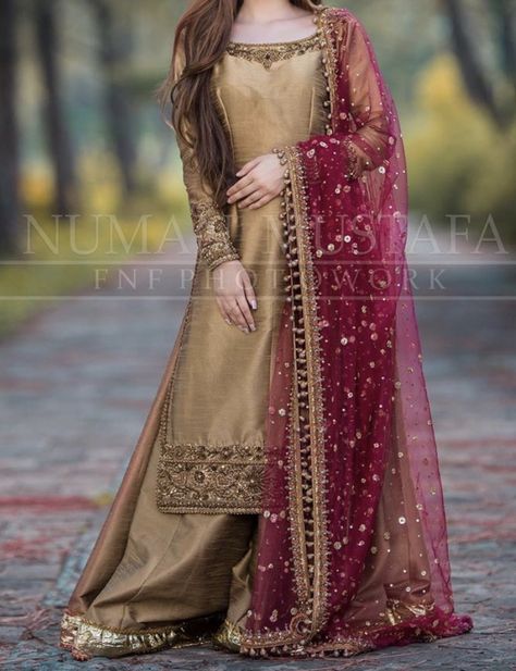 Pakistani Long Dresses, Shaadi Ideas, Indian Fancy Dress, Pradeep Kumar, Shadi Dresses, Fancy Casual, Pakistani Formal Dresses, Casual Suits, Pakistani Party Wear