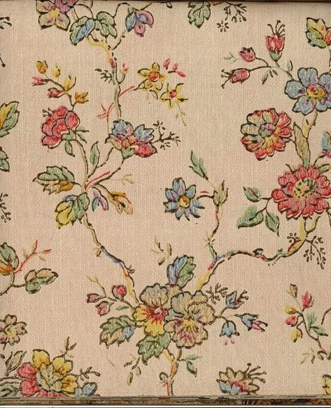 Chintz Flower, 1940s Wallpaper, Vintage Wallpaper Patterns, Flower Print Pattern, Old Patterns, Vintage Flowers Wallpaper, Vintage Flower Prints, Textile Prints Design, Flower Art Drawing