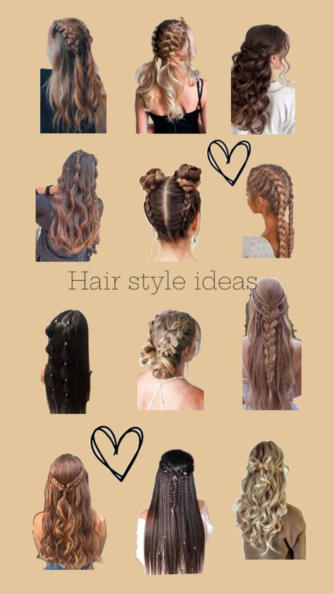 Hair style ideas has buns plats half up half down Casual Hairstyles For Long Hair, Hairstyle Examples, Easy Hairstyles For Thick Hair, Hair Inspiration Long, Cute Simple Hairstyles, Hairstyles For Layered Hair, Dance Hairstyles, Curly Hair Styles Easy