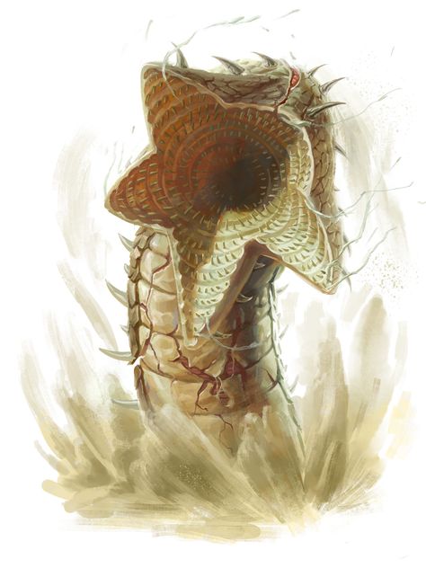 Worm Monster, Sand Worm, Tentacle Art, Dune Art, Dnd Monsters, Giant Monsters, Monster Concept Art, Fantasy Monster, Creature Feature