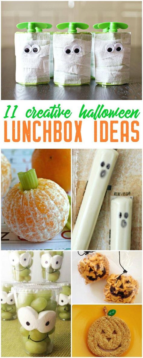 11 Creative Halloween Lunchbox Ideas - Passion For Savings Halloween Lunchbox Ideas, Halloween Lunch Ideas, Halloween Sandwiches, Halloween Themed Snacks, Halloween Lunch Box, Themed Snacks, Easy Halloween Snacks, Halloween Snacks For Kids, Halloween Lunch