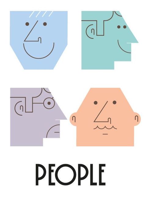 Geometric People, Personal Illustration, Typographic Logo Design, Naive Illustration, Character Graphic, People Illustration, Line Illustration, Animation Design, Drawing Tutorials