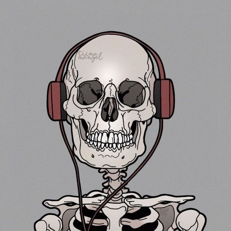 Tiina Menzel, Music Headphones, A Skeleton, Skeleton, Headphones, Music