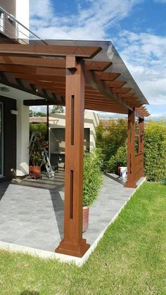 Ikea Apartment, Ombra Pergola, Decorating Balcony, Design Per Patio, Pergola Diy, Outdoor Patio Designs, Modern Pergola, Backyard Seating, Pergola Attached To House