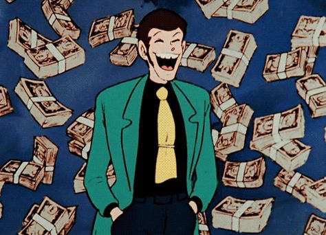 New trending GIF on Giphy Arsen Lupin, Make It Rain Money, Lupin 3, Lupin The Third, Lupin Iii, Arte Cyberpunk, 3 Movie, Hayao Miyazaki, Aesthetic Gif