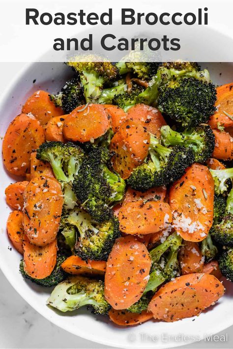 Carrots Broccoli Side Dishes, Brocoli And Carrots, Broccoli Carrots Recipe, Roasted Brocolli And Carrots, Roast Broccoli And Carrots, Baked Carrots And Broccoli, Easy Roasted Broccoli, Carrot Broccoli Recipes, Roasted Carrots And Broccoli Oven