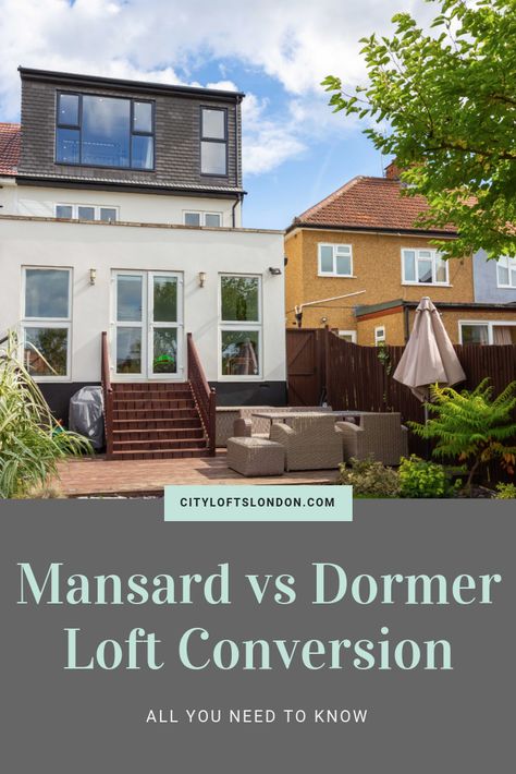 Choosing to convert your #loft will enable you to make use of space that is often left redundant in many homes  When it comes to loft conversions, homeowners have 2 options: Mansard and Dormer loft conversions...🏠🏗🏘  But what are they and what are the differences? Mansard Loft Conversion, Dormer Loft Conversion Victorian Terrace, Dormer Loft Conversion Semi Detached, Dormer Loft Conversion Cladding, Bungalow Dormer Loft Conversion, Loft Conversion Bedroom Master Suite Floorplan, 2 Bed Loft Conversion Plans, Loft Conversion Bedroom Dormer Juliet Balcony, Loft Conversion Stairs