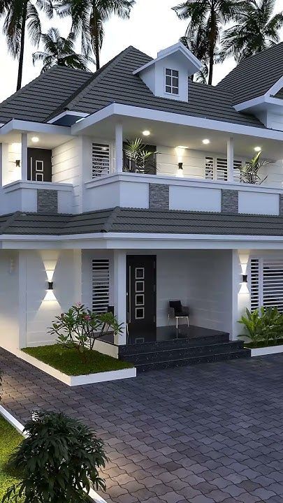 Modern Exterior Colors For House, House Wall Design Exterior, Contemporary Elevation Designs For House, Home Exterior Victorian, Home Exterior Mediterranean, Home Exterior Cottage, Minimalist Exterior House Design, Tudor Home Exterior, Home Exterior Farmhouse