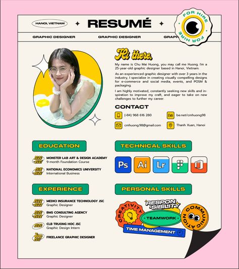 Professional Graphic Design Portfolio, Graphic Cv Design, Portfolio Design Canva, Cv Portfolio Design, Cv Inspo Design, Cv Inspiration Design, Graphic Designer Resume Creative, Tips Poster Design, Graphic Designing Portfolio