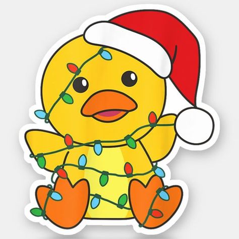 Duck Merry Christmas Winter Animals Duck Sticker Christmas Rubber Duck, Christmas Duck Drawing, Xmas Characters, Christmas Toppers, Sesame Place, Merry Christmas Sticker, Merry Christmas Stickers, Winter Stickers, Duck Christmas