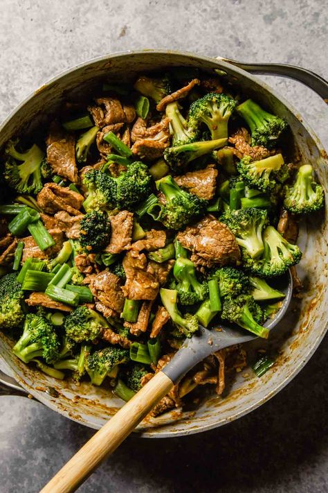 Beef & Broccoli Stir Fry Stir Fry Flank Steak, Korean Meatballs, Beef With Broccoli, Beef Broccoli Stir Fry, Easy Beef And Broccoli, Long Grain Brown Rice, Beef Broccoli, Beef And Broccoli, Broccoli Stir Fry