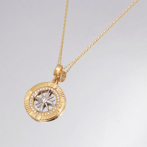 "Our new 14k Solid Gold Compass Necklace. A perfect gift for special occasions, or for yourself. Find your way with our 14K Gold Compass Necklace, featuring a stunning Compass Pendant design that's both stylish and practical. This Gold Starburst Necklace is crafted from high-quality real gold, creating a timeless and durable piece that will last for years to come. The North Star Necklace design adds a touch of elegance and symbolism to this beautiful and versatile accessory. Elevate your jewelry Gold Compass Necklace, Compass Pendant Necklace, Jewelry Packaging Design, Compass Jewelry, Necklace Measurements, North Star Necklace, Starburst Necklace, Gold Starburst, The North Star