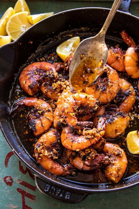 Lemon Pepper Sauce, Lemon Garlic Butter Shrimp, Half Baked Harvest Recipes, Garlic Butter Shrimp, Lemon Butter Sauce, Butter Shrimp, Harvest Recipes, Half Baked, Spicy Chili