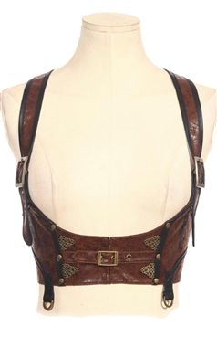 RQBL Mildred Brown Steampunk Harness Underbust Harness, Pirate Corset, Steampunk Outfits, Corset Steampunk, Steampunk Leather, Faux Leather Vest, Style Steampunk, Steampunk Corset, Coffee Fashion