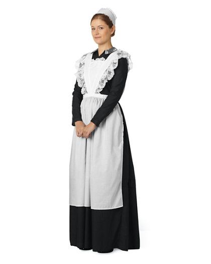 downton abbey - womens lady's maid anna costume Victorian Maid, Lolita Outfit, Anna Costume, Costume Carnaval, Plus Size Costume, Maid Uniform, White Apron, Maid Outfit, Maid Dress