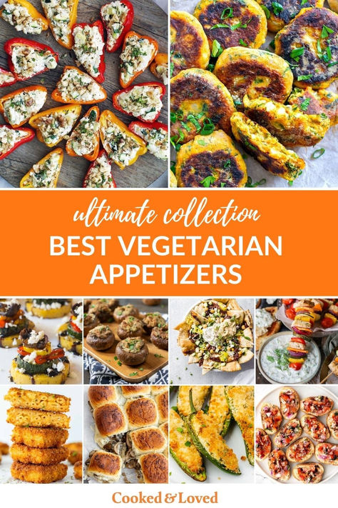 30+ Vegetarian Appetizers & Finger Food Vegetarian Canapes, Vegetarian Finger Food, Vegetarian Appetizers Easy, Veg Appetizers, Veggie Appetizers, Vegetarian Party, Vegan Finger Foods, Vegetarian Party Food, Vegetarian Starters