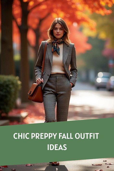 Chic Preppy Fall Outfit Ideas Preppy Looks, Preppy Wardrobe, Preppy Fall Outfits, Fall Outfit Inspiration, Fall Outfits For School, Chic Scarves, Stylish Fall Outfits, Stylish Winter Outfits, Crisp Autumn