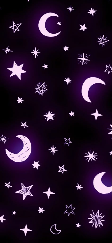 Cute Black And Purple Wallpaper, Purple And Black Phone Wallpaper, Lock Screen Wallpaper Purple Aesthetic, Wallpapers Black And Purple, Girly Pop Wallpaper, Purple Moon Aesthetic Wallpaper, Purple Wallpaper Iphone Vintage, Neon Stars Wallpaper, Pentagram Background