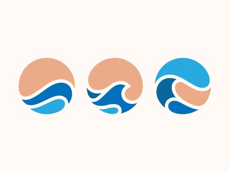 Waves by Yoga Perdana on Dribbble Logo With Movement, Wave Logo Design, Sea Logo, Church Branding, Surf Logo, Logo Generator, Inspiration Logo Design, Wave Logo, Wave Illustration