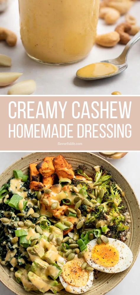 Cashew Salad Dressing Recipes, Vegan Cashew Dressing, Cashew Sauce Recipes, Cashew Dressing Vegan, Cashew Dressing Recipe, Cashew Butter Dressing, Cashew Salad Dressing, Spicy Cashew Dressing, Coconut Dressing