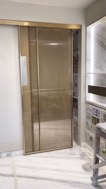 Gold Sliding Door, Pocket Sliding Door, Glass Pocket Door, Cavity Sliding Doors, Slider Door, Floor Kitchen, Laminated Glass, Architectural Styles, Pocket Door