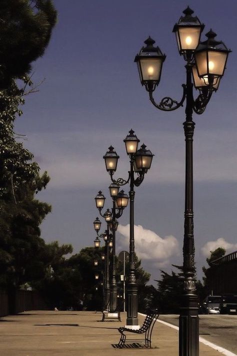 Lamp Post Aesthetic, San Myshuno, Italy Street, Old Lamps, Light Pole, Street Lights, Lantern Lamp, Home Electronics, Street Lamp