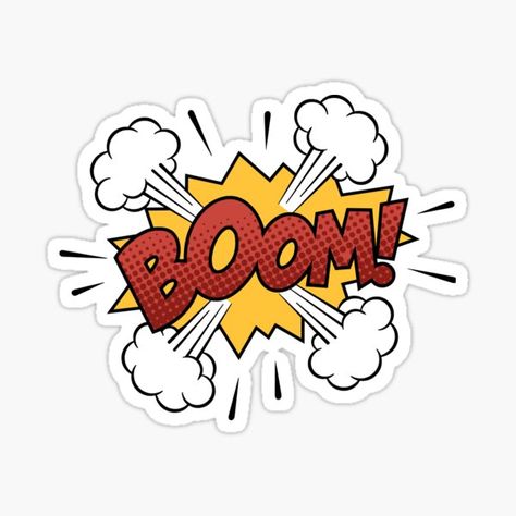 Boom Sticker, Comic Boom, Cute Phrases, Sticker Transparent, Super Hero, Comic Book, Sticker Design, Vinyl Decal Stickers, Vinyl Sticker