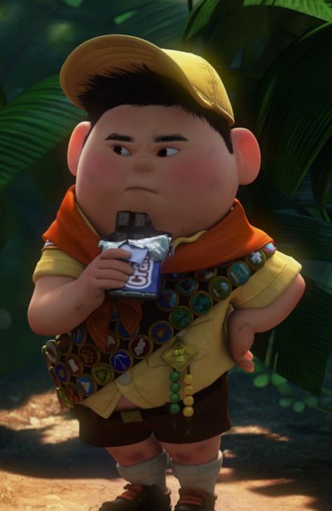 stansbizzle:UP (2009) Childhood Characters Costume, Pixel Sanrio, Russel Up, Up 2009, Up Pixar, Up The Movie, Cartoon Movie Characters, Images Disney, Disney Pixar Movies