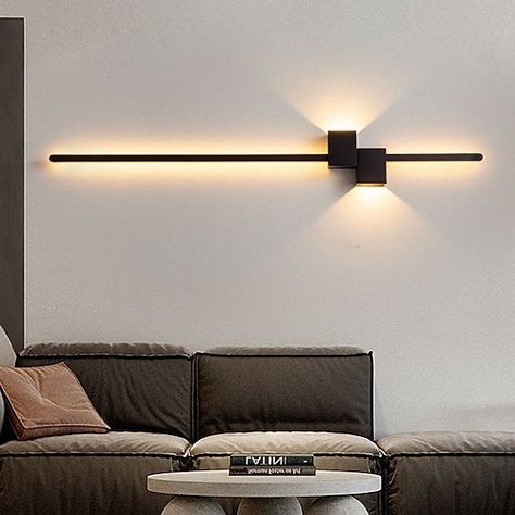 Led Lights In Basement, Above The Bed Lighting, Led Sconces Wall Lighting, Wall Lights Living Room Modern, Lamp For Dining Table, Above Couch Lights, Led Home Lighting, Living Room Strip Lighting, Living Room Accent Lighting