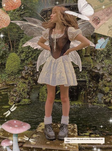 Fairy Outfit Ideas Halloween, Aesthetic Fairy Costume Halloween, Fairy Costume Teen Girl, Green Fairy Outfit Aesthetic, Fae Aesthetic Outfit, White Fairy Aesthetic, Homemade Fairy Costume, Fairy Cosplay Ideas, Modern Fairy Aesthetic Clothes