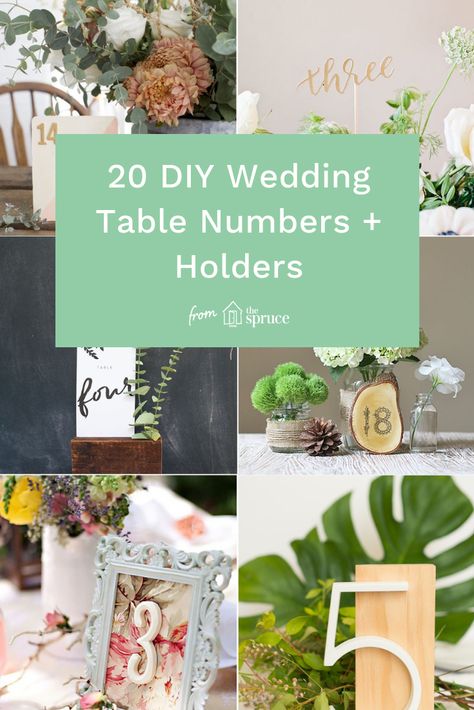 Rehearsal Dinner Table Number Ideas, Table Number Diy Wedding, Creative Table Numbers Wedding Diy, Diy Table Signs For Wedding, Table Number Holders Wedding, Table Number Holder, Wedding Table Number Ideas Diy, Easy Table Numbers Diy, Diy Table Number Holders