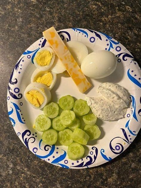 Weight Watchers Recipes ( Simple & Easy ) | 2 hard boiled eggs, Colby jack cheese, mini cucumber and dill dip. | Facebook Dill Dip Recipes, Dill Dip, Smart Points Recipes, Weight Watchers Snacks, Mini Cucumbers, Healthy Lunch Snacks, Colby Jack, Points Recipes, Colby Jack Cheese