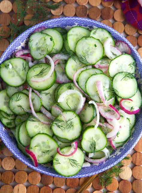 Cucumber Onion Salad - The Suburban Soapbox Onion Salad Recipe, Grilled London Broil, Cucumber Onion Salad, Cucumber Onion, Broccoli Cauliflower Salad, Gluten Free Cookbooks, Ideal Protein Recipes, Grilling Kabobs, Oven Baked Chicken Breasts