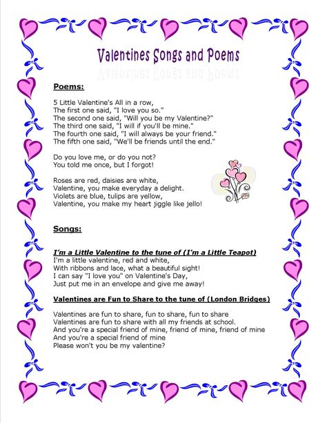 Valentine Poems and Songs Valentine Day Songs For Preschool, Valentine's Songs For Toddlers, February Songs For Toddlers, Valentine Fingerplays, Valentines Day Circle Time Activities, February Songs For Preschool, Valentine’s Day Songs Preschool, Valentine’s Day Songs, Valentines Day Songs For Toddlers