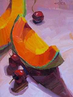 Food Art Painting Abstract, Subject Painting, Patti Mollica, Behance Illustration, 심플한 그림, Thick Paint, Block Painting, Oil Pastel Art, Food Painting