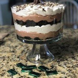 Chocolate Trifle - Allrecipes.com Chocolate Cake Trifle, Potluck Recipes Dessert, Trifle Bowl Recipes, Cake Trifle, Healthy Breakfast Bowl, Brownie Trifle, Pastas Recipes, Ice Cream Sandwich Cake, Potluck Desserts