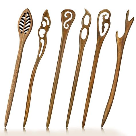 Amazon.com : 6 Pieces Wooden Hair Sticks Retro Wooden Hairpin Vintage Chinese Hair Chopsticks Retro Wooden Handmade Carved Hair Stick Brown Sandalwood Hairpin for Women Bun Chignon Holder Hair Accessories : Beauty & Personal Care Chinese Hair Chopsticks, Hair Jewerly, Wooden Hair Sticks, Hair Chopsticks, Chopstick Hair, Wee Folk, Chinese Hair, Chinese Hairstyle, Hair Stick