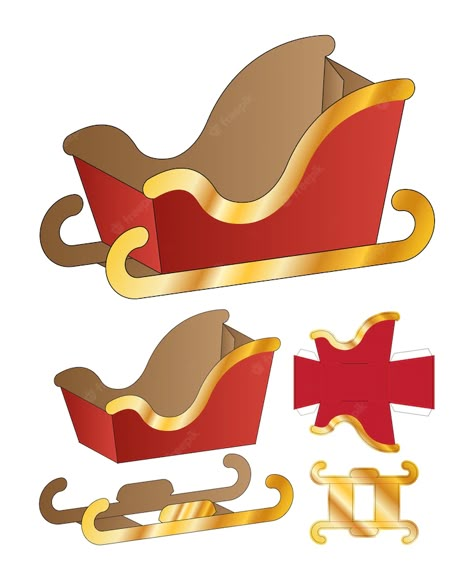 Premium Vector | Santa claus sleigh cart packaging template. Santa Address, Packaging Design Template, Cute Cartoon Food, Countdown Activities, Packaging Die Cut, Santa Claus Sleigh, Xmas Countdown, Hexagon Box, Packaging Template Design