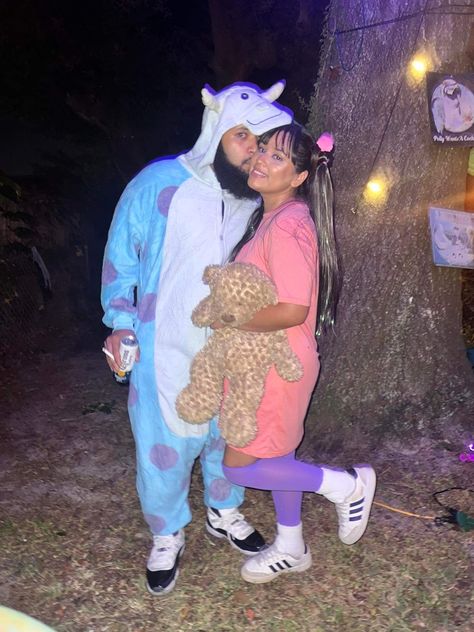 Monsters Inc. Boo Costume Monsters Inc, Monsters Inc Girl, Boo Costume, Monsters Inc Boo, Trio Costumes, Halloween Couple, Halloween Idea, Couple Costumes, Duo Halloween Costumes