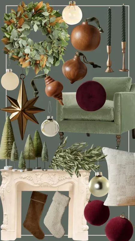 Lulu And Georgia Christmas, Garland With Velvet Ribbon, Velvet Bows On Garland, Velvet Ribbon Christmas Garland, Velvet Ornaments, Brown Velvet Ornaments, Christmas Trends 2022/23 Modern Trees Velvet Balls', Georgia Christmas, Lulu And Georgia