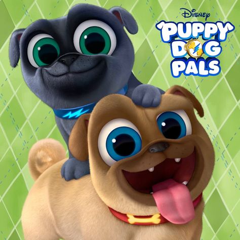 Puppy Dog Pals Pug Puppies, Puppy Dog Pals, Disney Jr, Muppet Babies, Disney Dogs, Dog Birthday Party, Watch Cartoons, Dog Party, Dog Pin