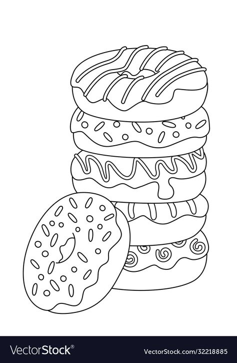 Donut Coloring Page, Stitch Coloring Pages, Vector Doodle, Food Coloring Pages, Pantone Colour Palettes, Coloring Page Ideas, Coloring Pages For Boys, Printable Coloring Sheets, Doodle Coloring