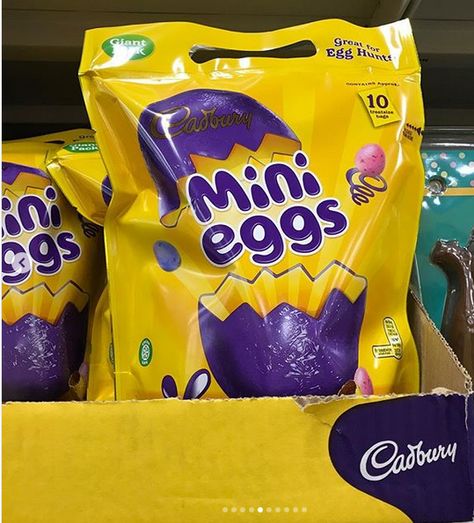 Cadbury Mini Eggs for Eater Mini Eggs Aesthetic, English Snacks, Recipes With Cadbury Mini Eggs, Mini Eggs Bag, Mini Eggs Packet, Cadbury Mini Egg Desserts, Cadbury World, Easter Dessert Cadbury Mini Eggs, British Chocolate