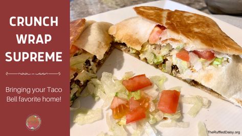 Crunch Wrap Supreme - EASY recipe Crunchwrap Recipe, Taco Bell Copycat, Cajun Jambalaya, Pork Tenderloins, Crunch Wrap, Grilled Pork Tenderloin, Stuffed Pork Tenderloin, Roll Ups, Copycat Recipe