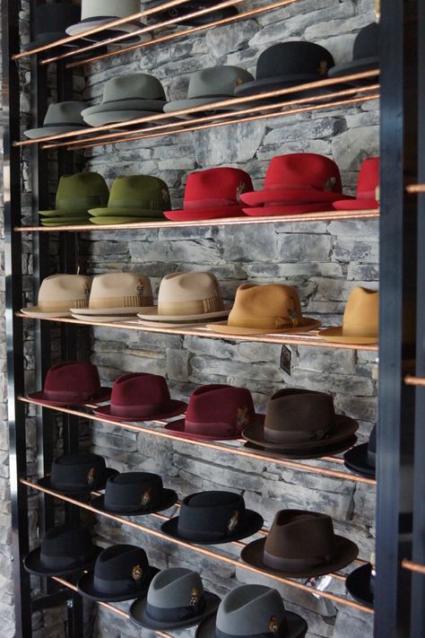 Wall Hat Racks, Mens Dress Hats, Wall Hats, Belt Display, Hat Club, Mens Hats Fashion, Hat Display, Brogue Boots, Ivy Style