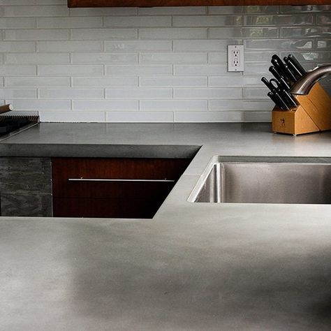 Concrete Look Countertops, Kitchens With Concrete Countertops, Concrete Kitchen Counters, Cement Countertop, Cement Countertops, Kitchen Concrete Countertops, Green Countertops, Concrete Countertops Colors, Cheap Countertops