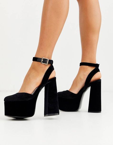 SS Fashion | Spring & Summer Trends for Women 2 |ASOS Heels With Tights, Pretty Shoes High Heels, Prom Shoes High Heels, Black Heels Prom, High Block Heels, High Heels For Prom, Heels Chunky, Black Platform Heels, Prom Heels